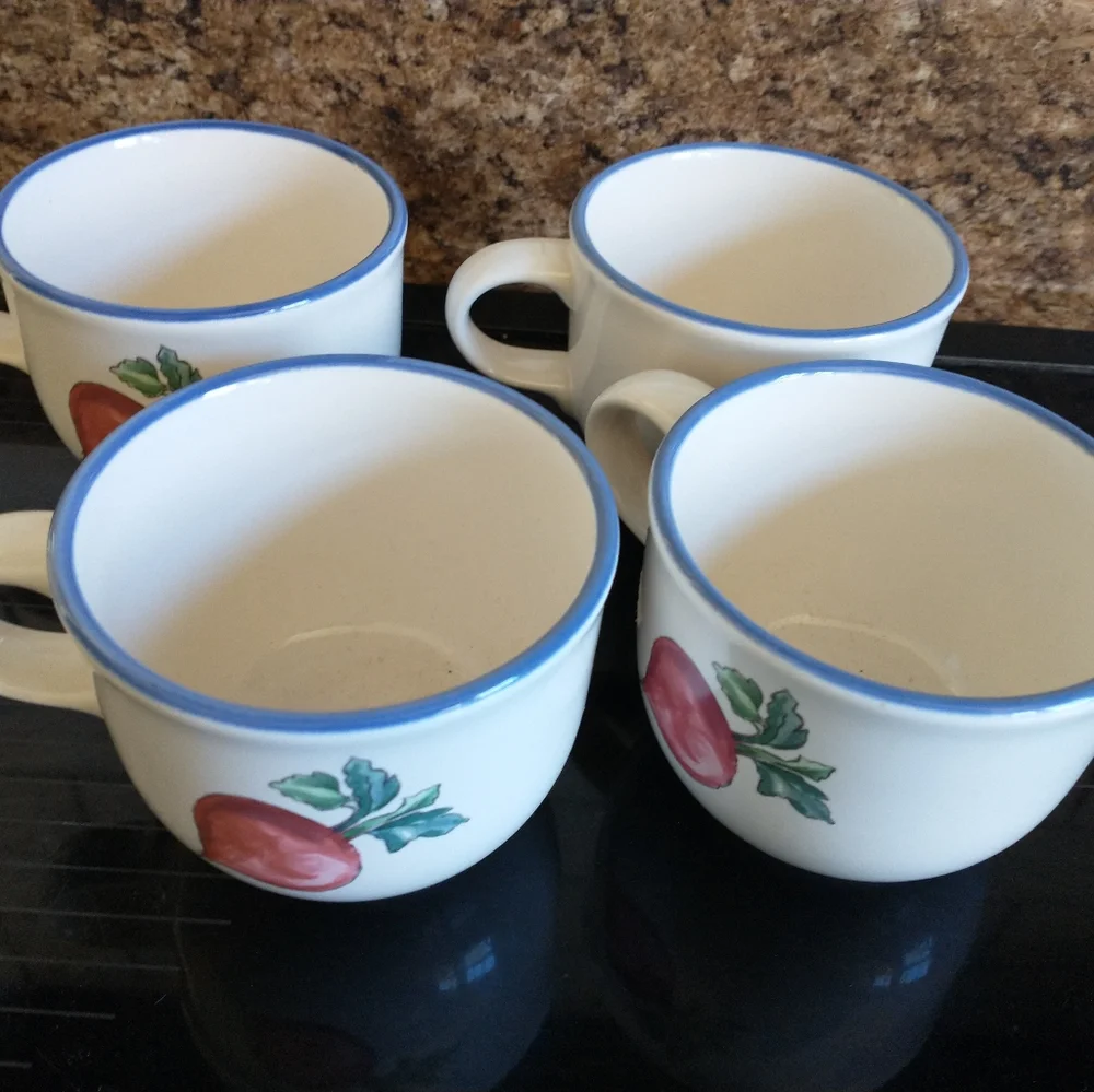 Set of 4 Pfaltzgraff Garden Party Coffee / Tea Cups - Picture 5 of 6
